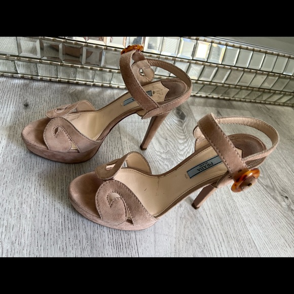Prada Suede Platform Ankle Strap Heels (Size 39) - Picture 4 of 13